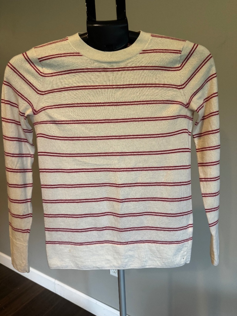 Women’s Club Monaco Ivory & Red Striped Sweater